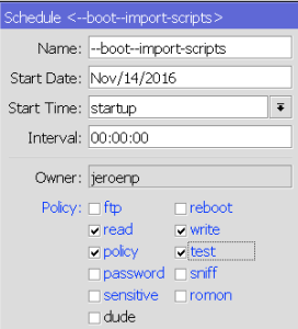 Start Time special value `startup`