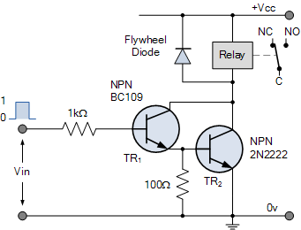 NPN Darlington Relay Switch Circuit
