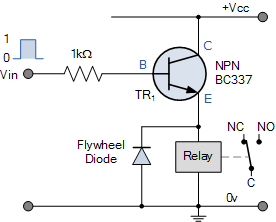 Emitter Follower Relay Switch Circuit