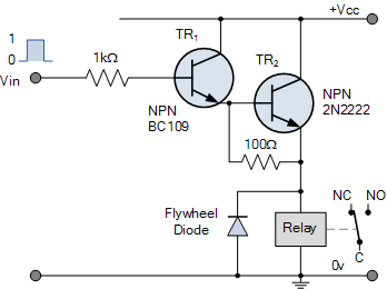 Emitter Darlington Relay Switch Circuit