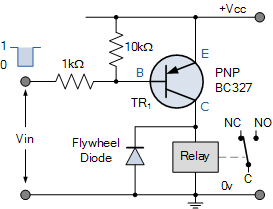 PNP Collector Relay Switch Circuit