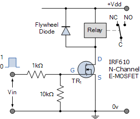 N-channel MOSFET Relay Switch Circuit