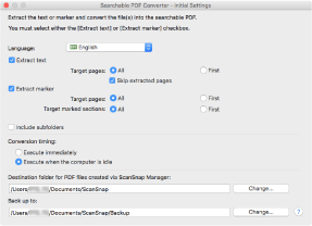 Searchable PDF Converter - Initial Settings