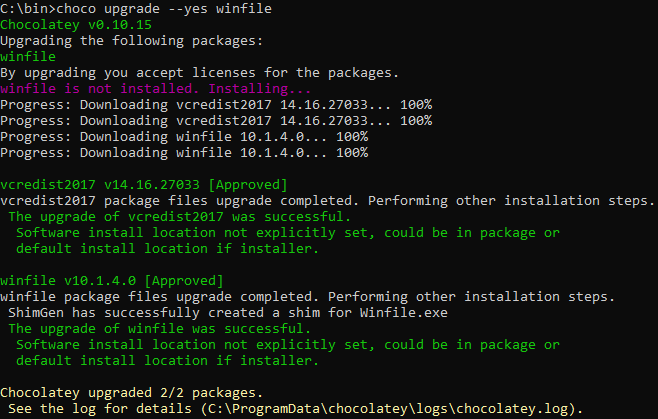 Installing winfile from Chocolatey
