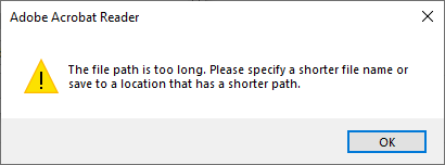 The file path is too long.