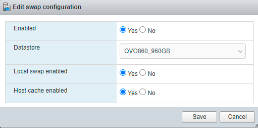 ESXi 6.7: edit host swap settings