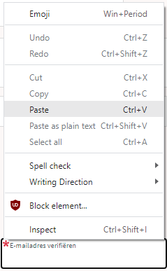 Paste is enabled, but does not function