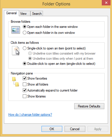 Windows 8.1 - default to This PC by disabling Show Libraries