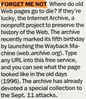 WayBack machine 20th anniversary coming up - Press _ Free Download, Borrow, and Streaming _ Internet Archive