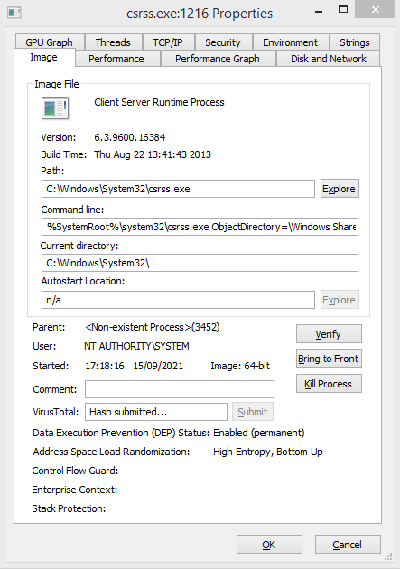 GoogleDriveFS - cannot find libcef.dll - csrss.exe is the host process