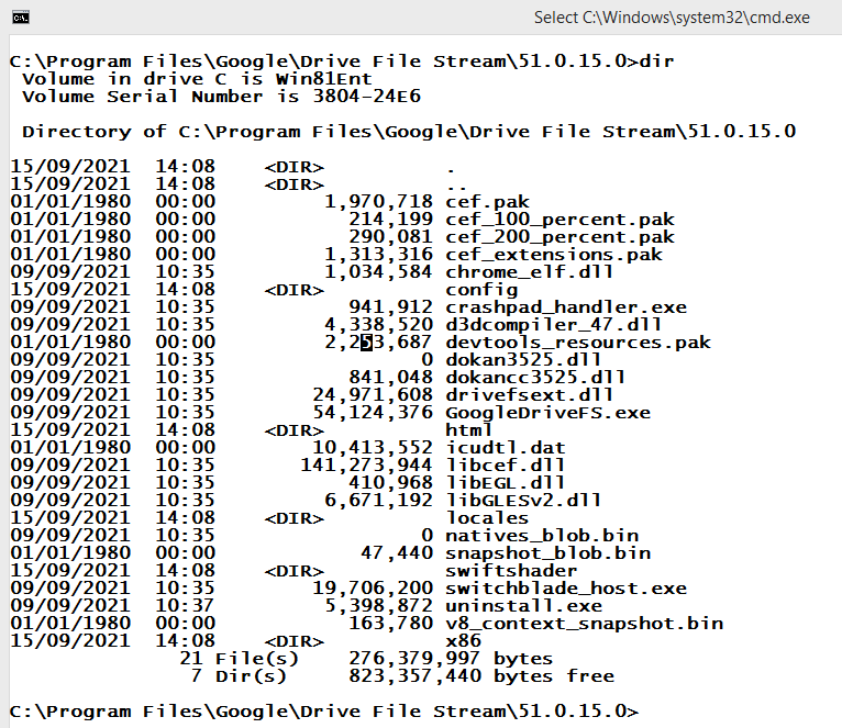 GoogleDriveFS - cannot find libcef.dll - it is there