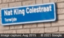 Nat King Colestraat signage in Utrecht which on-line incorrectly is named Nat'King'Colestraat