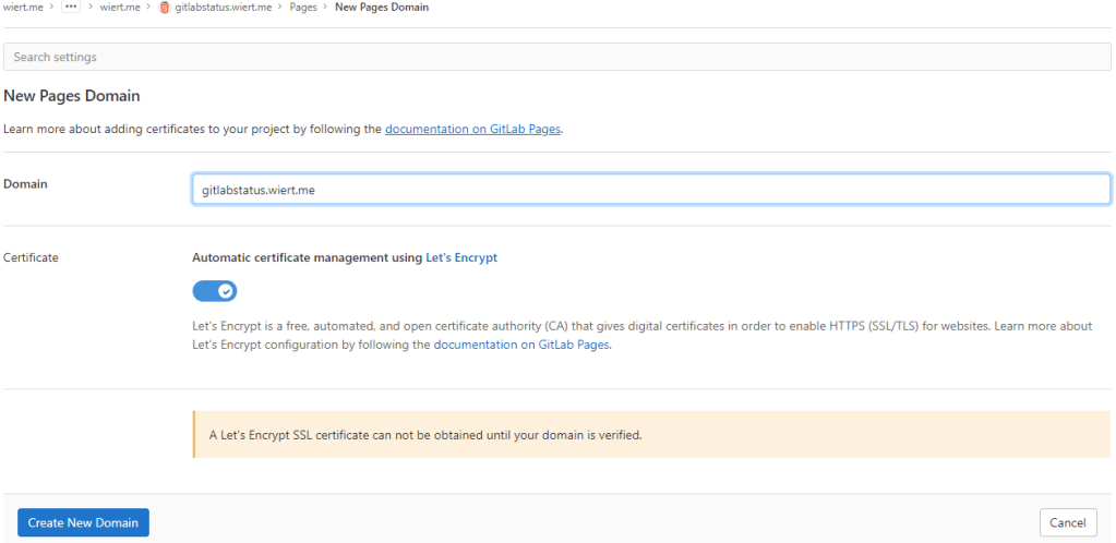 New domain becomes gitlabstatus.wiert.me