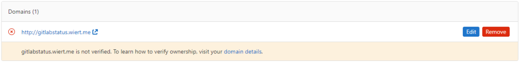 Domain gitlabstatus.wiert.me information before verification