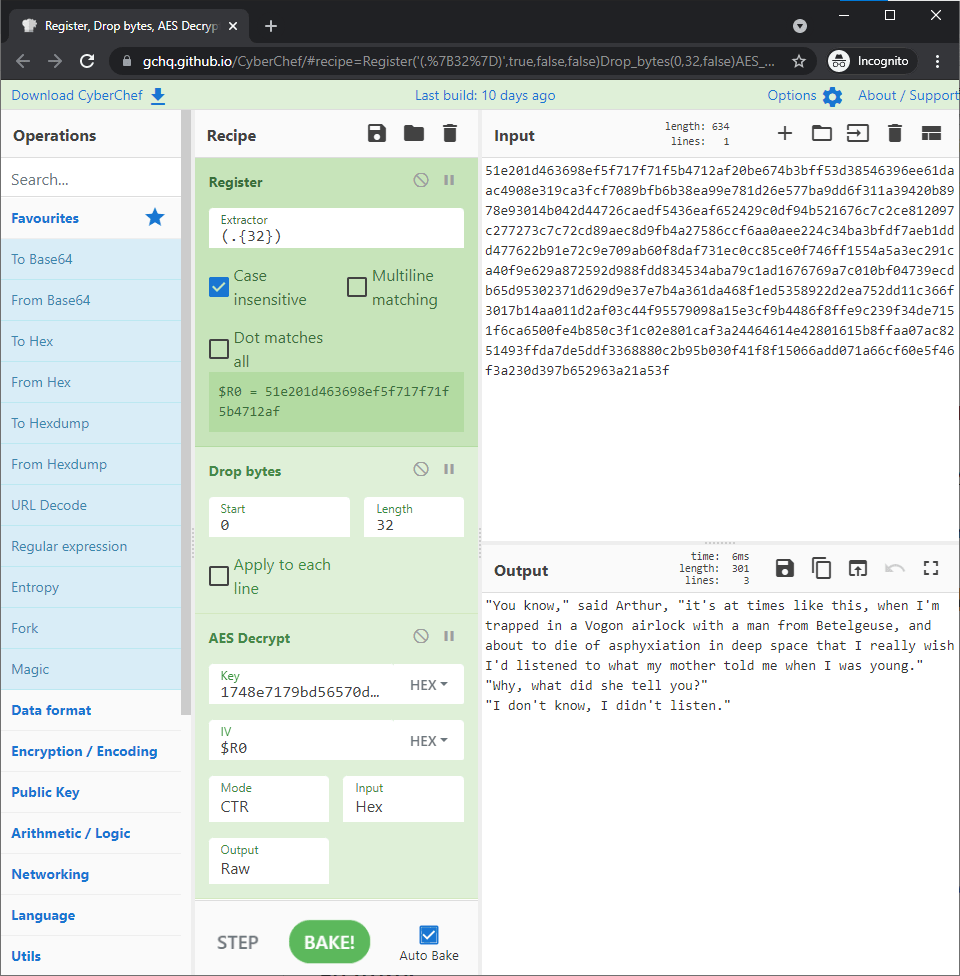 Cyberchef AES example
