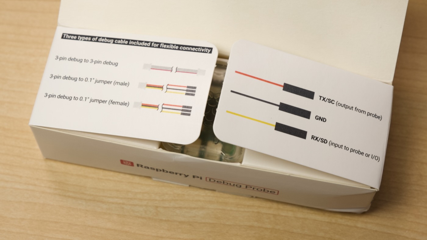 Unbox 2 - box documentation illustration for Debug Probe pinout