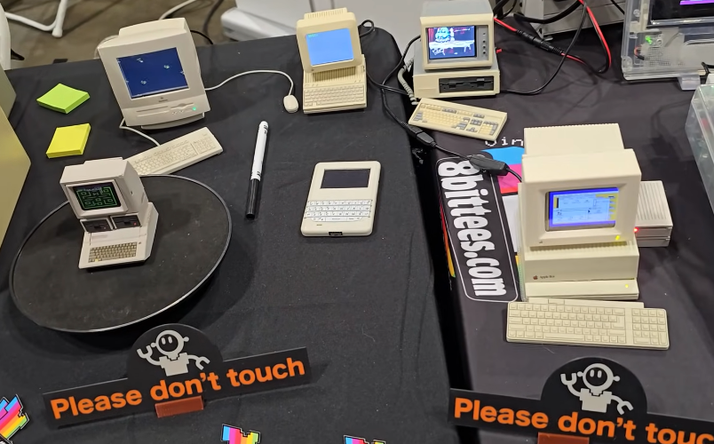 8bitstuff.com showing mini-replicas of retro computers at VCF Midwest 2024