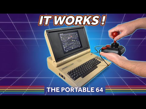 The Portable 64 with an original Commodore 64 joystick