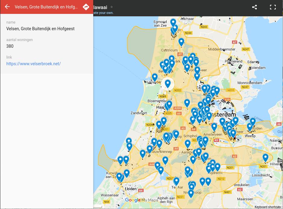 Contour geluidsdruk Schiphol en nieuwbouwlocaties rond Schiphol